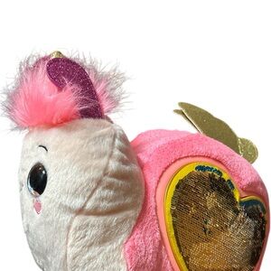 Pink Unicorn Plush with Gold Accents